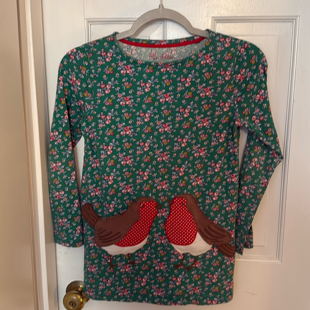 Mini Boden robin bird tunic dress